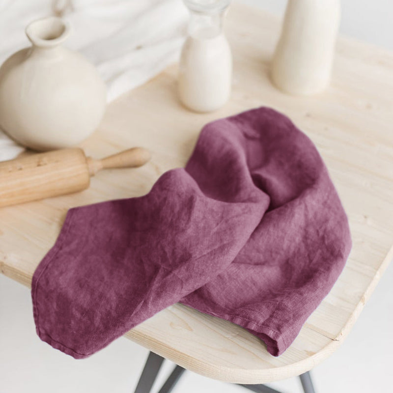 Stonewashed linen tea towel, 35 x 55 cm, Purple / 35 x 55 cm / 1 piece