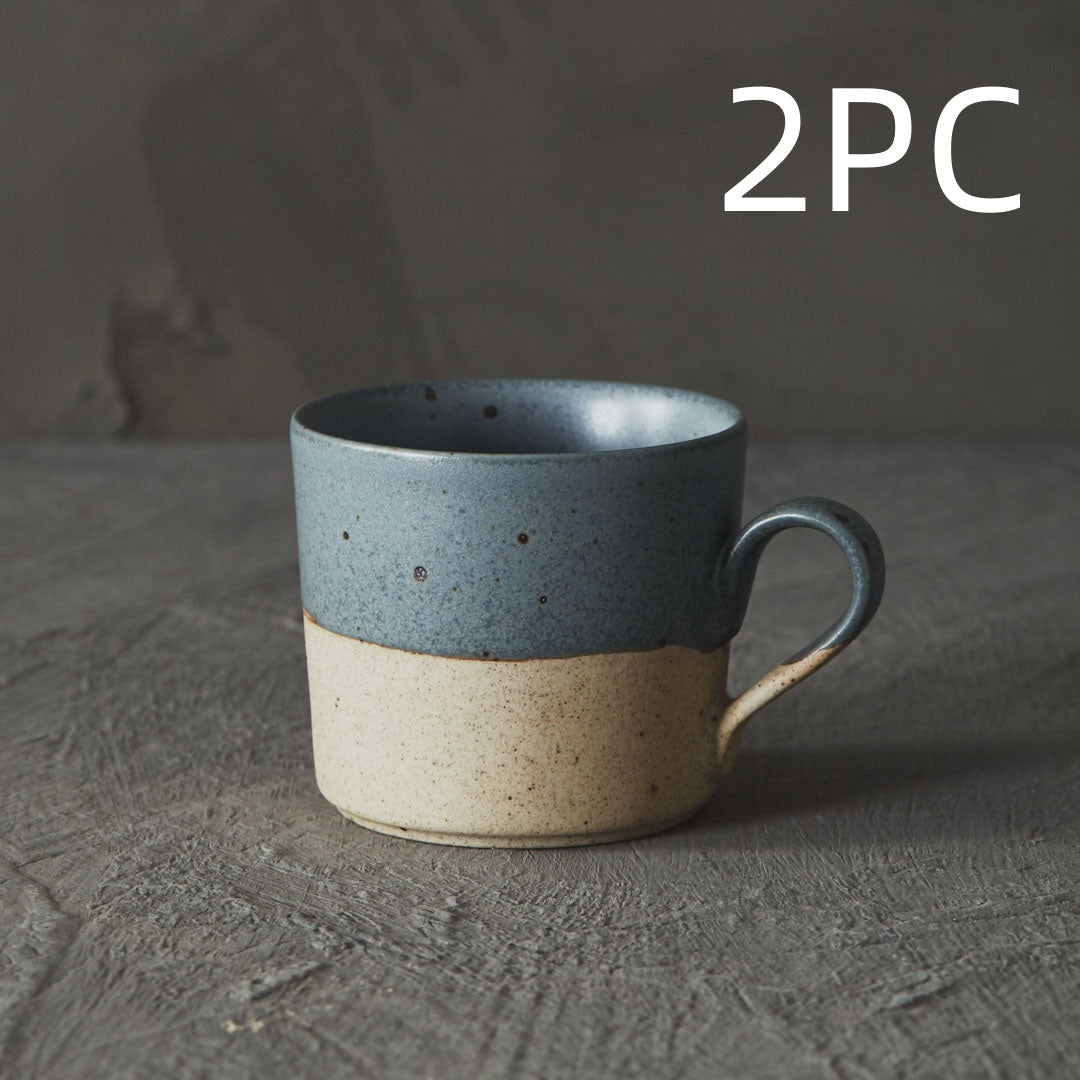 Raw-foot speckled clay mug