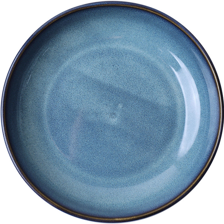 Blue reactive glaze serving bowl, 23 cm