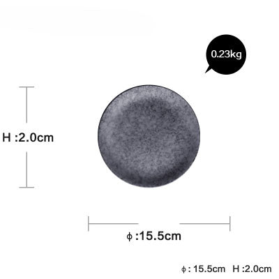 Slate matte ceramic plate, 15 cm