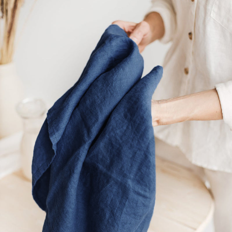 Stonewashed linen tea towel, 35 x 55 cm, Deep sea blue / 35 x 55 cm / 1 piece