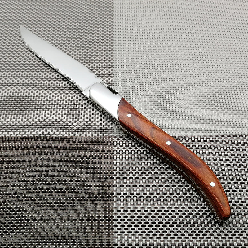 Wood-handled steak knives