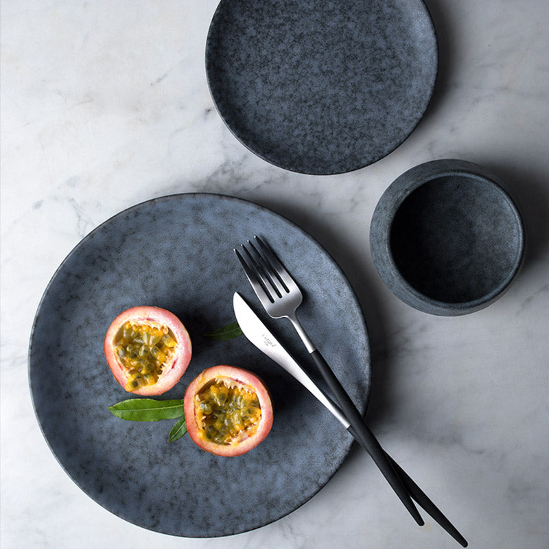 Slate matte ceramic plate