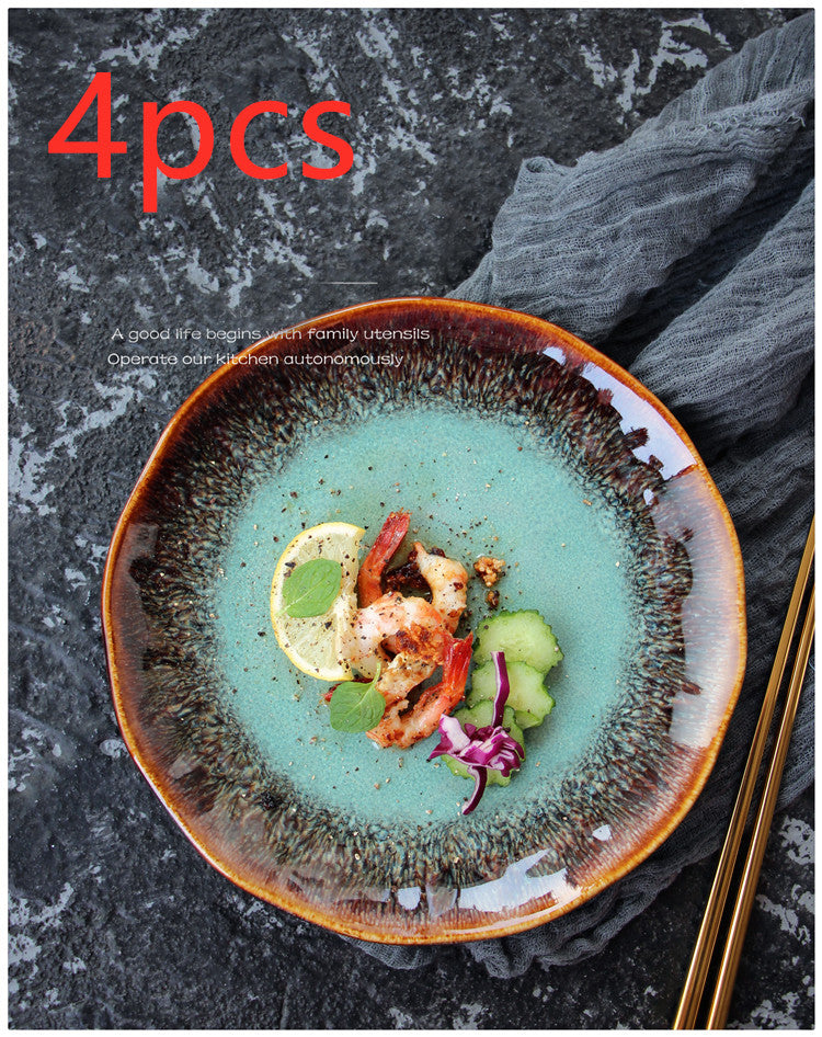 Kiln-change glaze plates, set of 4
