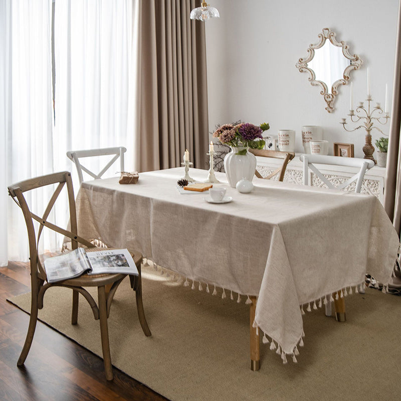 Linen-blend tablecloth