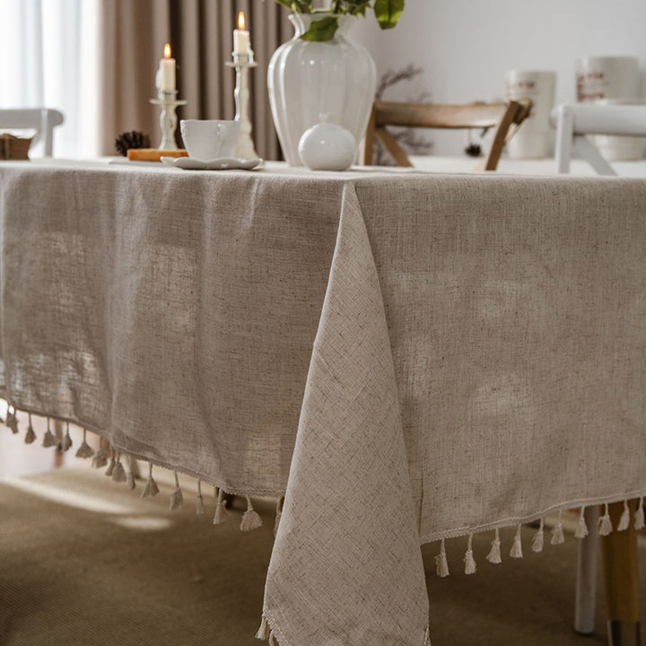 Linen-blend tablecloth