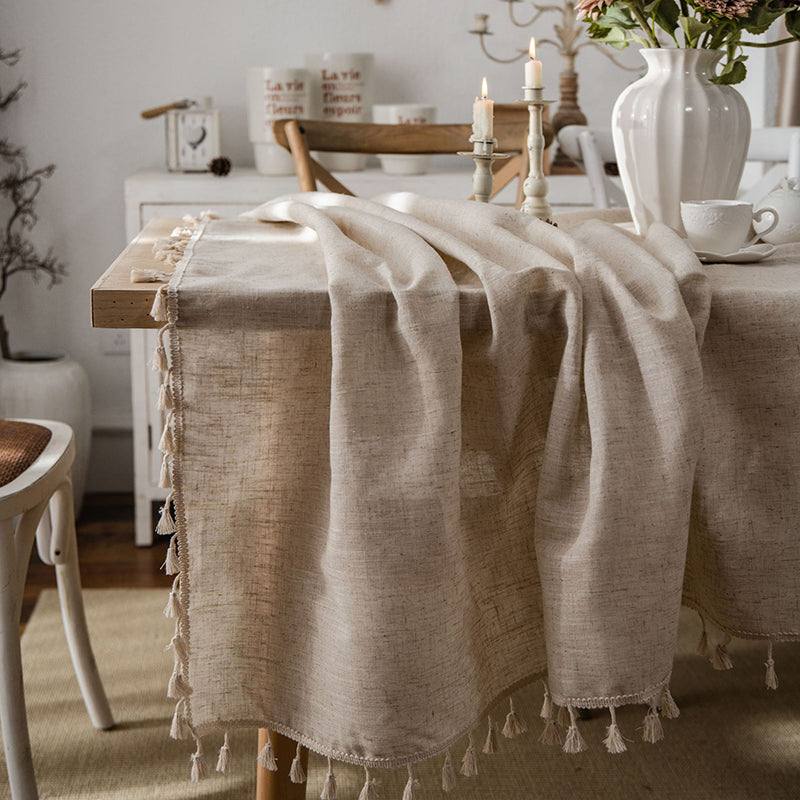 Linen-blend tablecloth