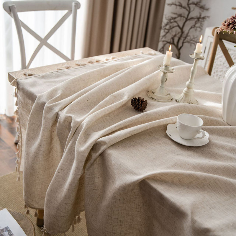 Linen-blend tablecloth