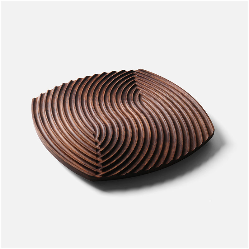 Carved wood trivet tray