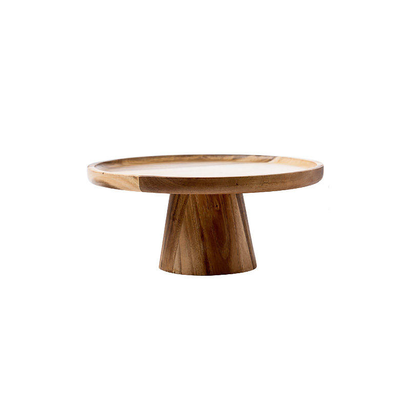 Footed wood cake stand