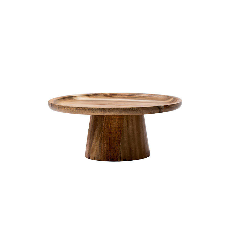 Footed wood cake stand