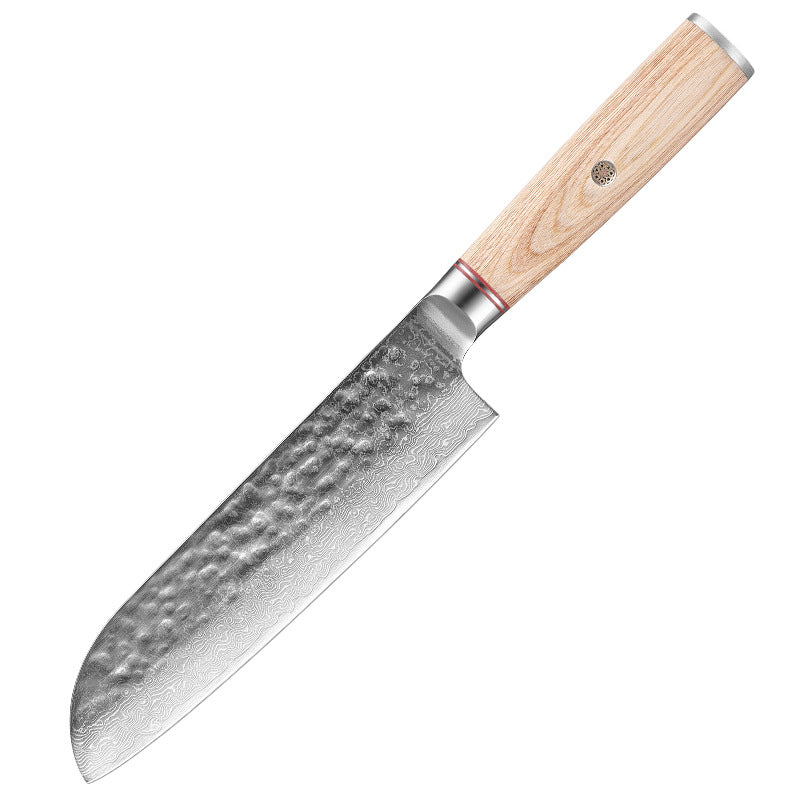 Hammered Damascus-pattern kitchen knife