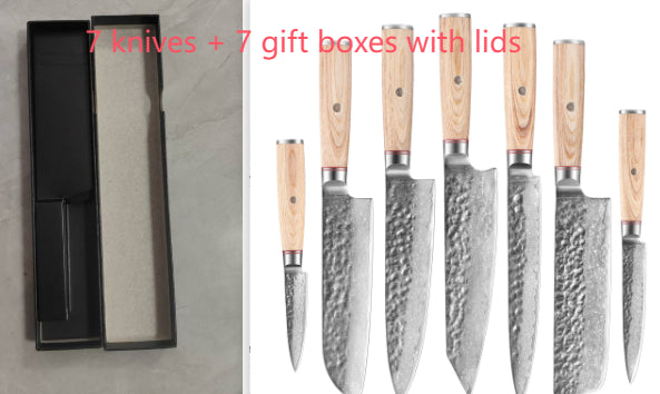 Hammered Damascus-pattern kitchen knife
