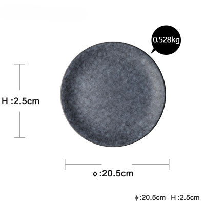 Slate matte ceramic plate, 20 cm