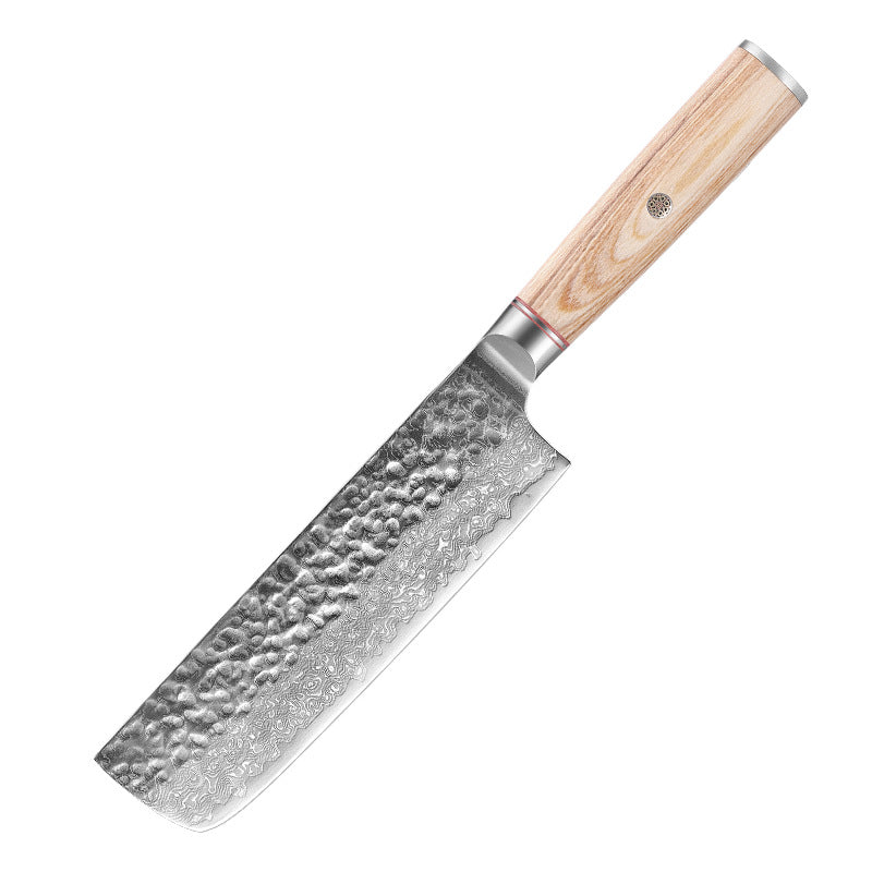 Hammered Damascus-pattern kitchen knife