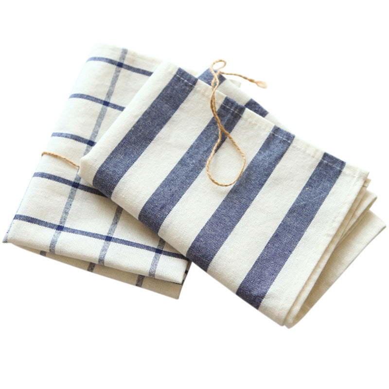 Blue striped cotton napkin