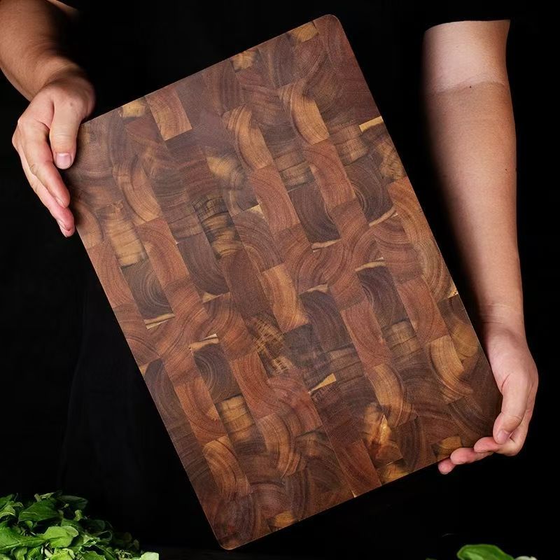 Checkerboard acacia cutting board