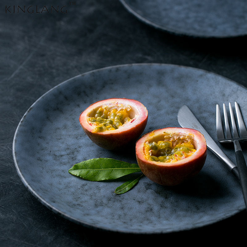 Slate matte ceramic plate
