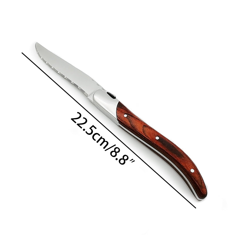 Wood-handled steak knives