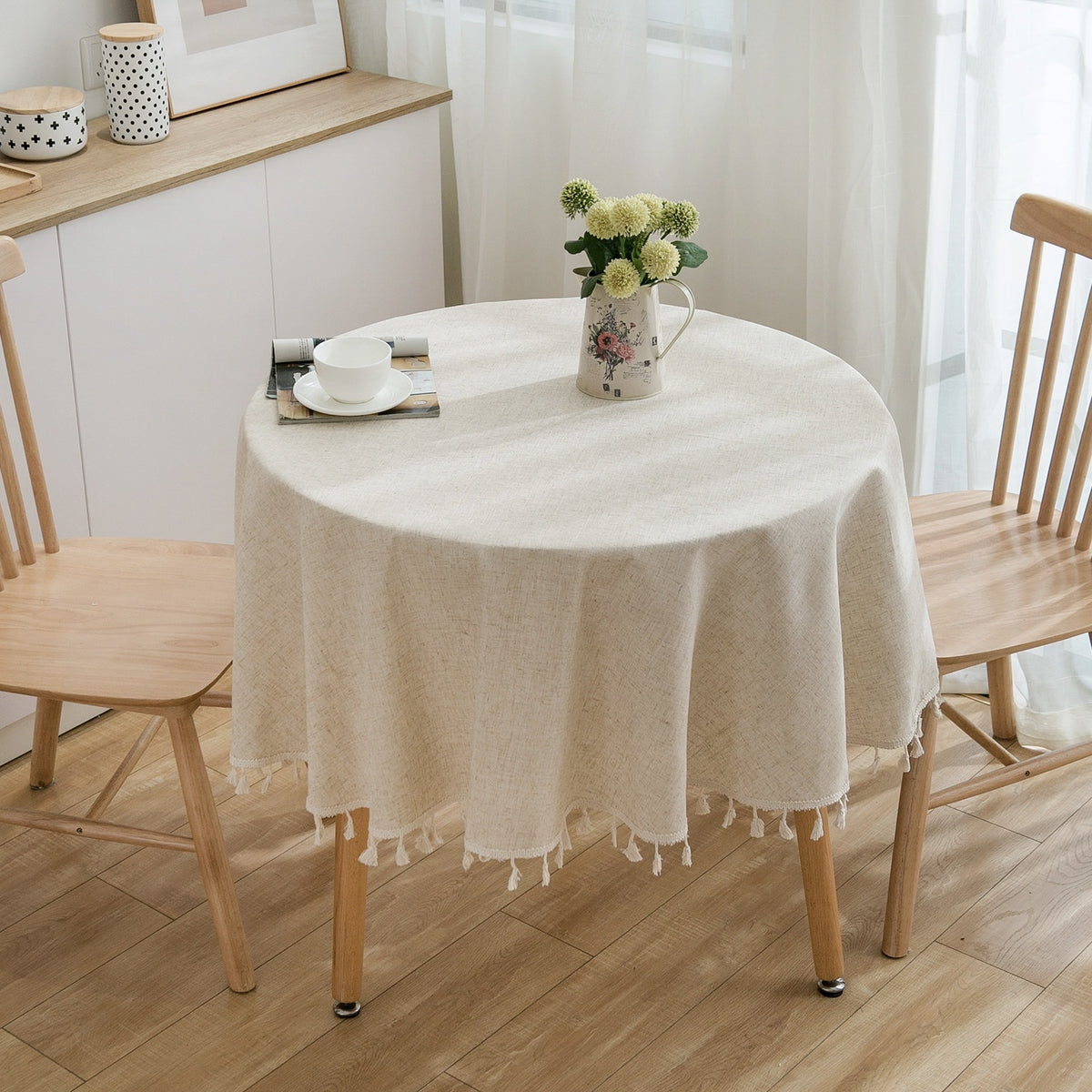 Linen-blend tablecloth