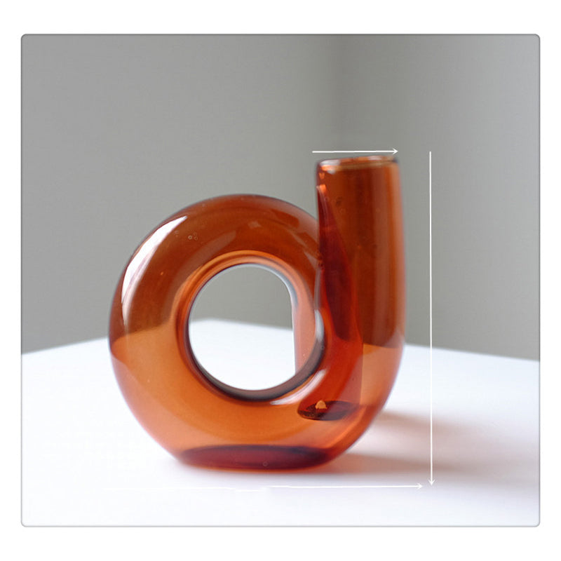 Looped glass candle holder