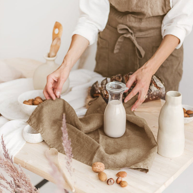 Stonewashed linen tea towel, 35 x 55 cm