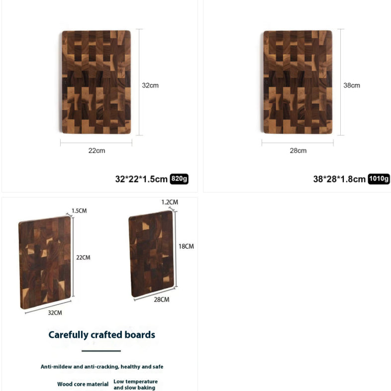 Checkerboard acacia cutting board