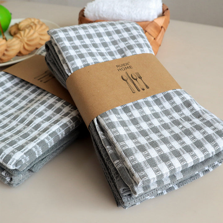 Grey waffle tea towels, set of 3