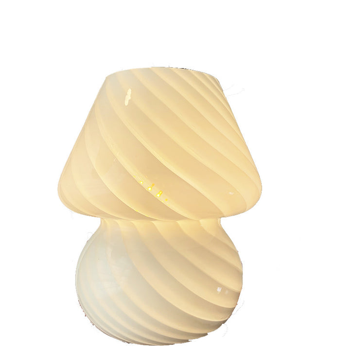 Swirl glass mushroom lamp