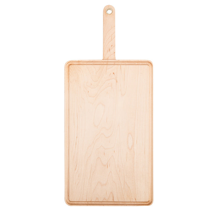 Wooden bread board with handle: Maple, With handle