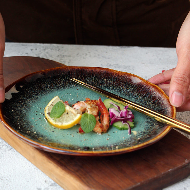 Kiln-change glaze plates, set of 4