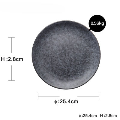 Slate matte ceramic plate, 25 cm