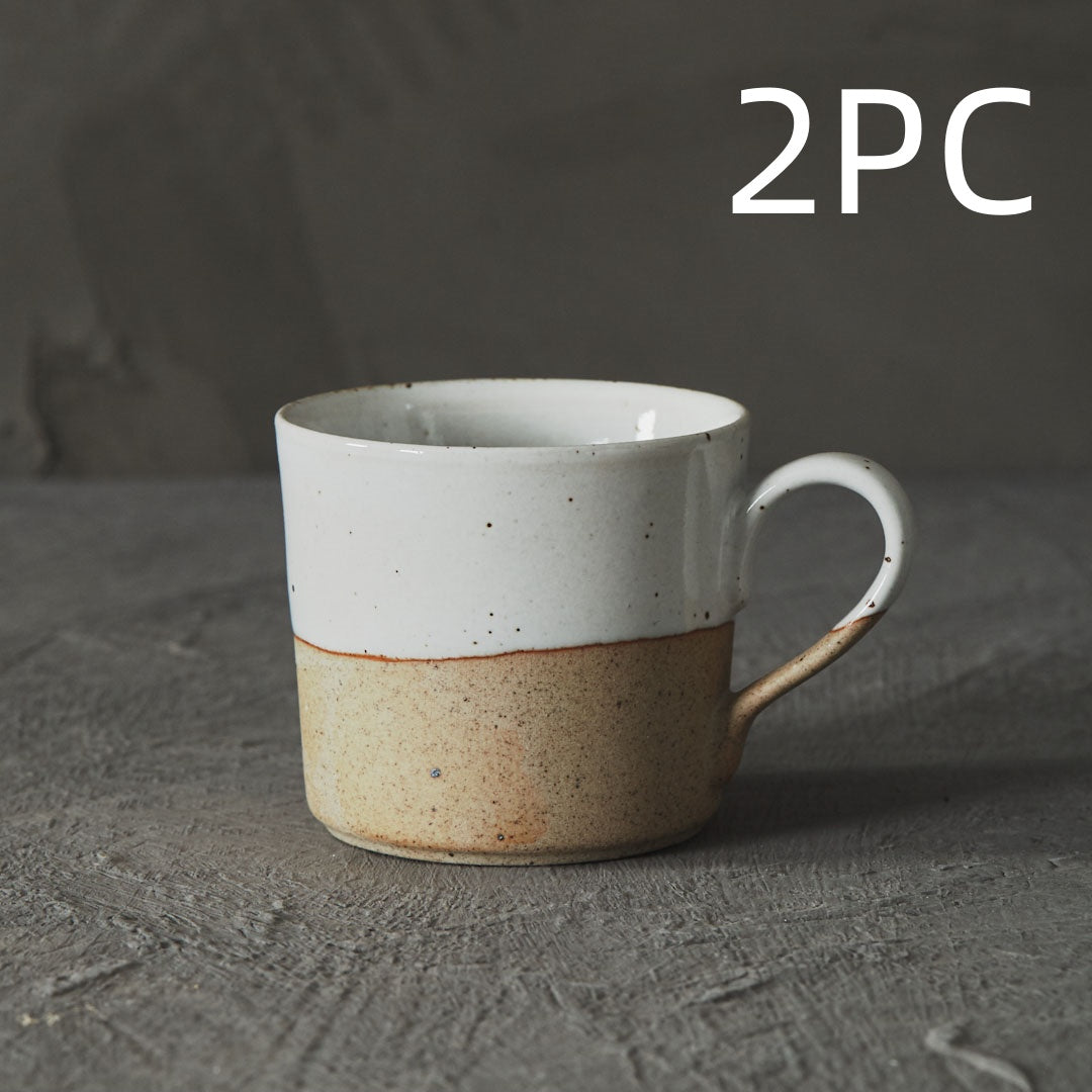 Raw-foot speckled clay mug