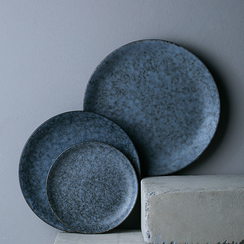 Slate matte ceramic plate