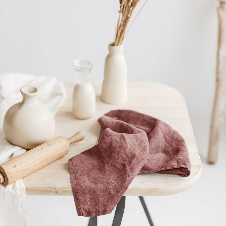 Stonewashed linen tea towel, 35 x 55 cm