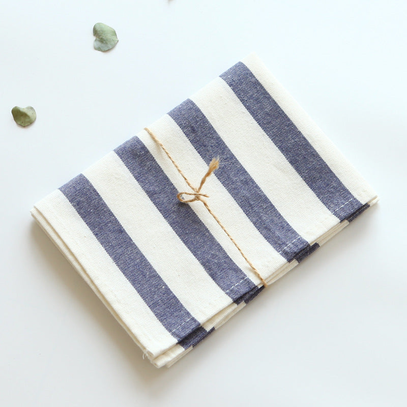 Blue striped cotton napkin