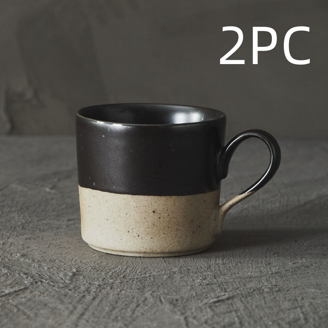 Raw-foot speckled clay mug