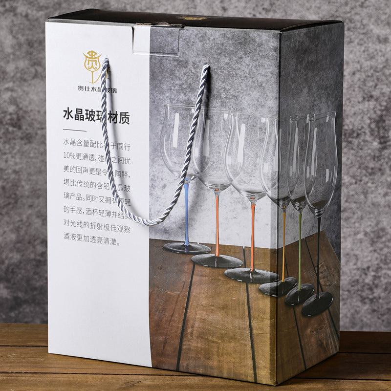 Colored-stem Bordeaux glass, 890 ml