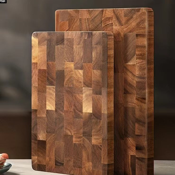 Checkerboard acacia cutting board