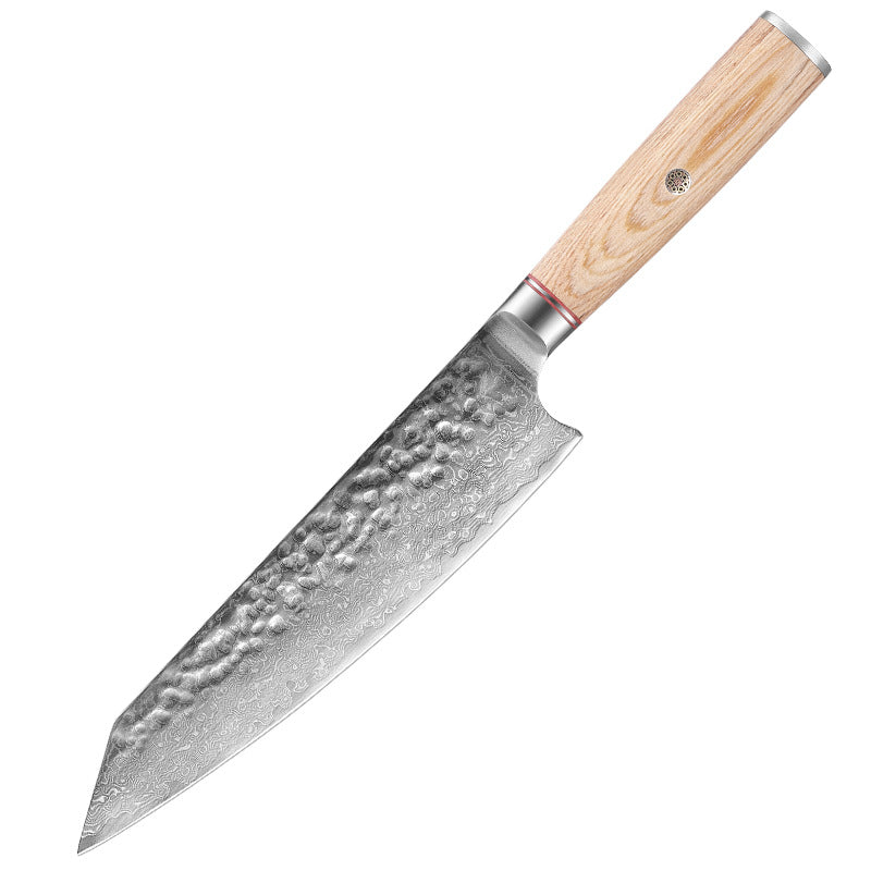 Hammered Damascus-pattern kitchen knife
