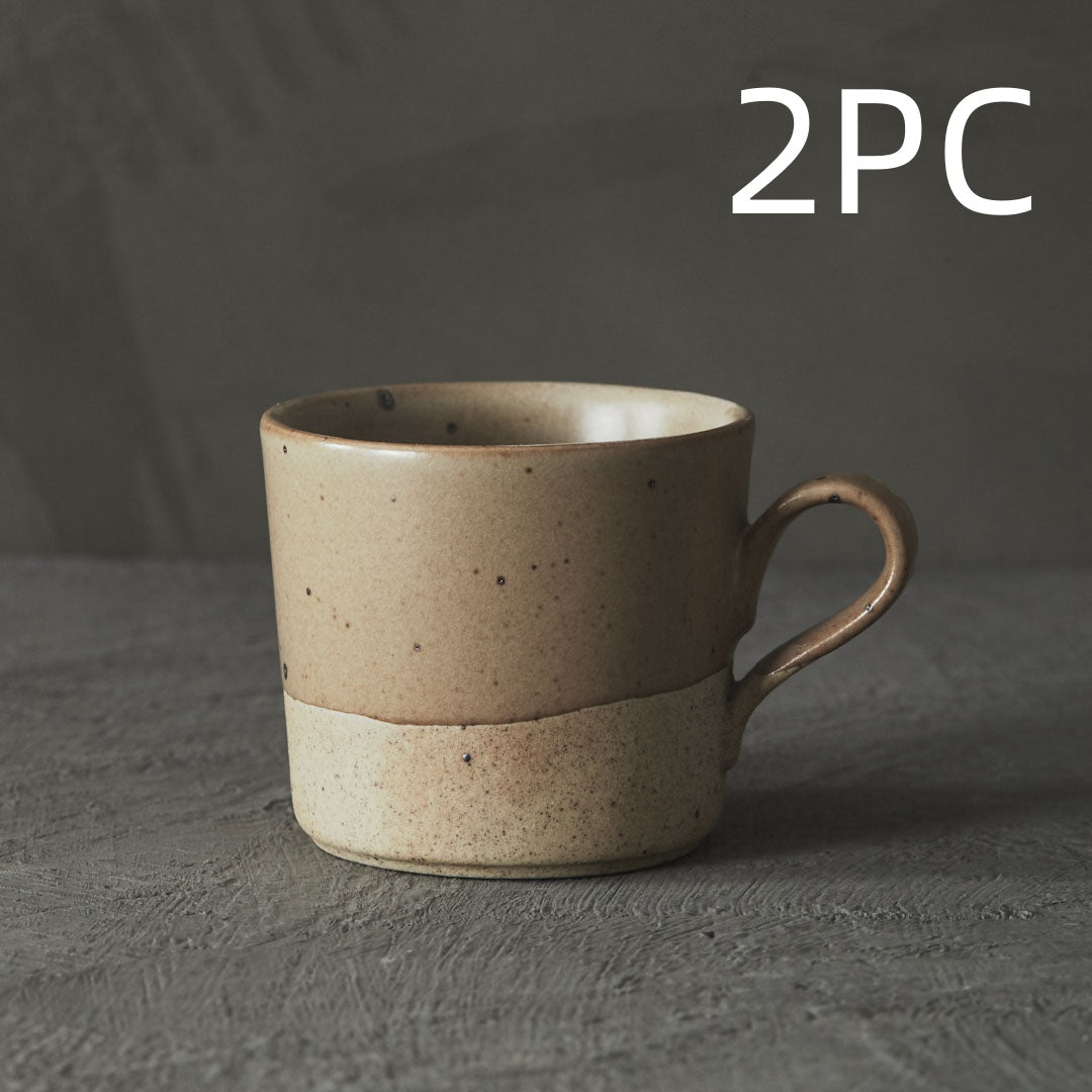 Raw-foot speckled clay mug